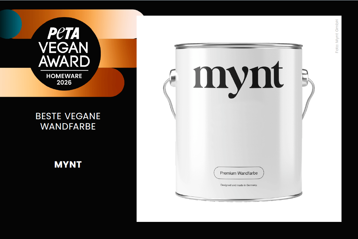 Peta Auszeichnung Mynt ist die beste vegane Wandfarbe
