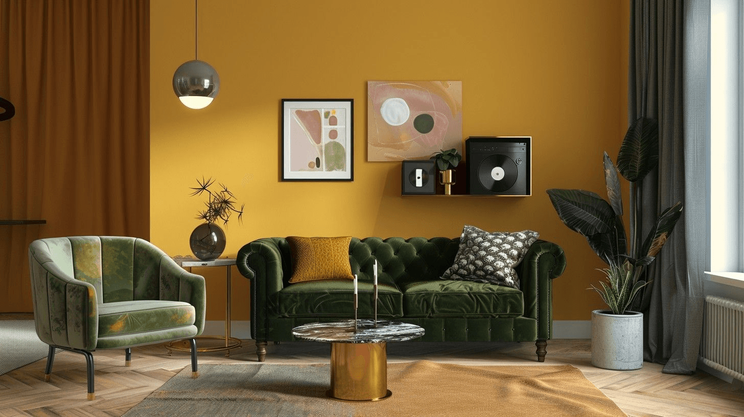 Gold Wandfarbe Wohnzimmer