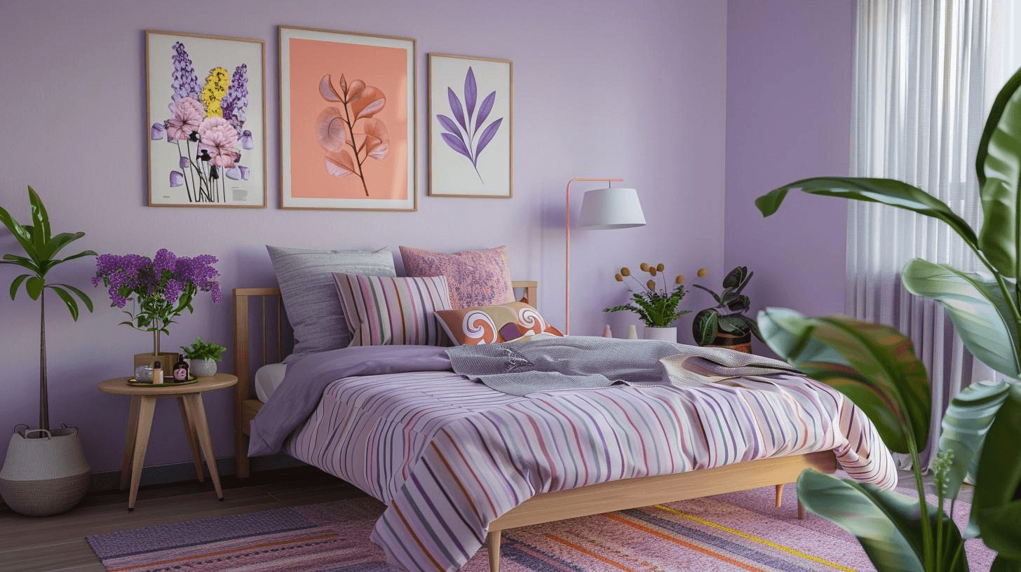 Lila Wandfarbe Schlafzimmer