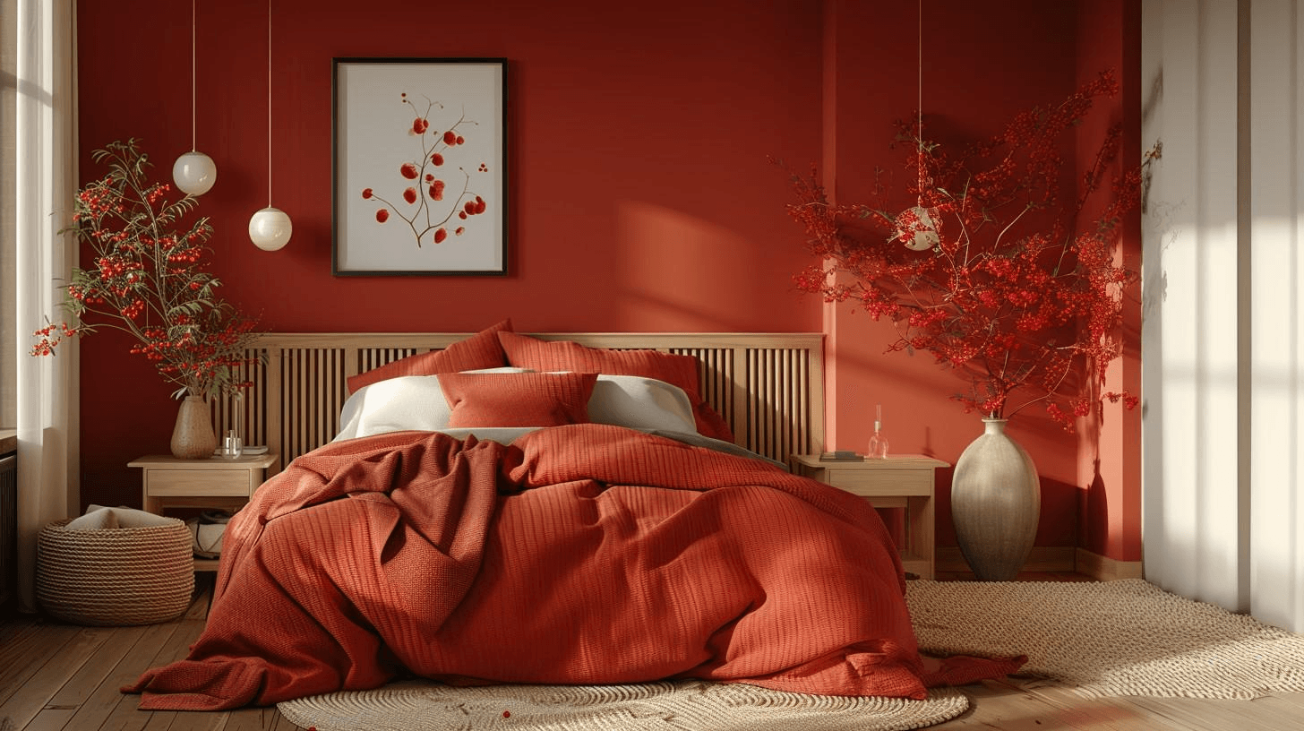 Rot Wandfarbe Schlafzimmer